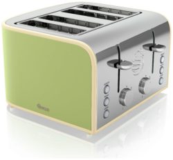Swan - Toaster - Retro - 4 Slice - Green.